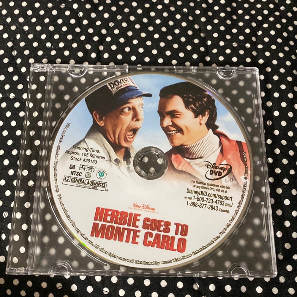 Disney DVD Herbie Goes to Monte Carlo, excellent used condition